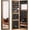 Rustic Brown, variant on Alpinel Wall Mounted Jewelry Cabinet with Full Length Mirror, Over The Door Jewelry Armoire Organizer with Large Storage, Makeup Mirror & Velvet Lining (Rustic Brown)