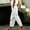 White, variant on Women's Cropped Pants Baeitkot Women's Fashion Solid Color Hollowed Out Fabric Elastic Waist Cropped Pants Black XL