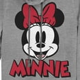 thumbnail image 2 of Junior's Mickey & Friends Retro Minnie Mouse Big Face Cowl Neck Sweatshirt Gray Heather Small, 2 of 4