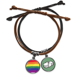 thumbnail image 1 of Rainbow Gay Lesbian cuadro punteado Pulsera Cuerda Mano Cadena Cuero Dinero Pulsera Unbranded M, 1 of 2