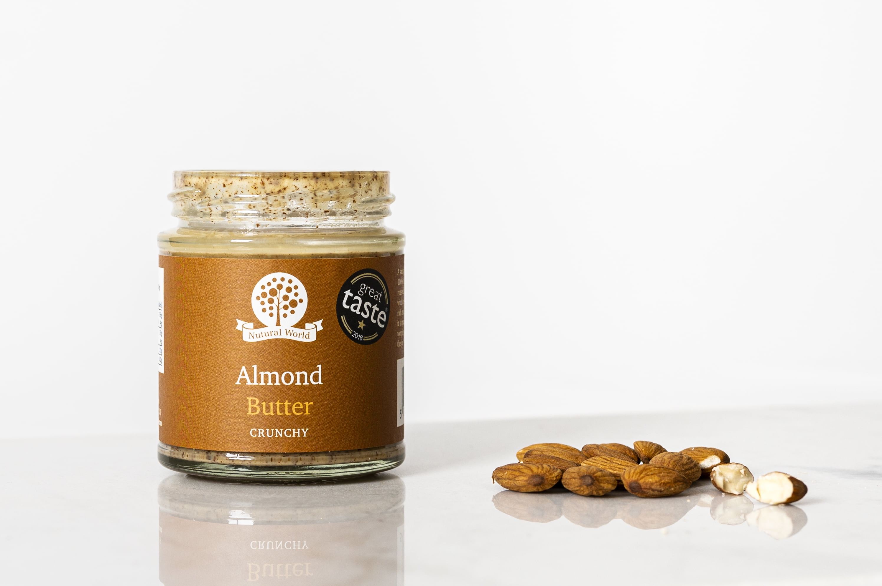 Nutural World - Crunchy Almond Nut Butter 35 oz (1kg) - Great Taste Award Winner - Pure 100% Single Ingredient