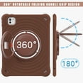 thumbnail image 4 of Dteck Case for iPad Pro 11 Inch 2024 5th Generation (M4), Heavy-Duty Shockproof Case with 360° Rotating Kickstand Adjustable Shoulder Strap Case Cover, Darkbrown, 4 of 12