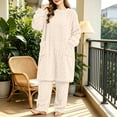 thumbnail image 5 of Naotn Women's Flannel 2 Piece Pajama Set Winter Warm Fleece Pullover Sleepdress & Pants Comfy Soft Loungewear Set, 5 of 9