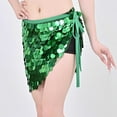 thumbnail image 6 of Xfvqtps Woman Sequin Dance Skirt Triangular Belt Belly Dancing Waist Towel Waist Chain Hip Towel Performance Skirt Green, 6 of 7