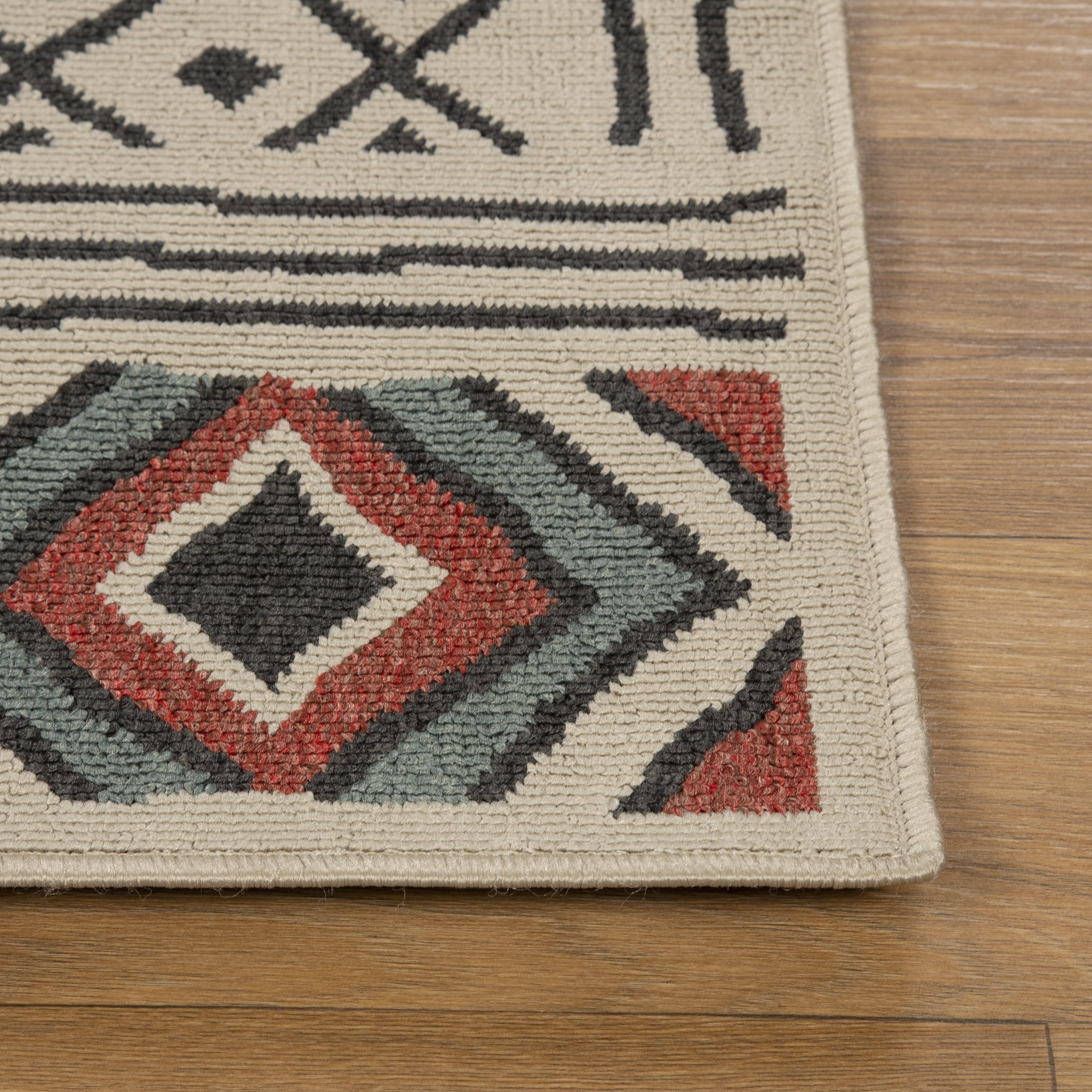 Ox Bay and Evette Rios Dora 5' x 7' Ivory/Black Diamond Indoor/Outdoor Area Rug