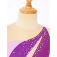 thumbnail image 6 of Hansber Girls Performance Dancewear Dancing Outfit Figure Ice Skating Dress Shiny Rhinestone Purple 16, 6 of 7