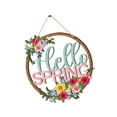 thumbnail image 3 of Wooden Spring Decoration Door Wreath for Front Door Sign Wall Signs, Hollow Flower Wreath Sign Hello Spring Welcome Hanging for Home Wall Decor Party Outdoor indoor Supply Easter Decoration, 3 of 6