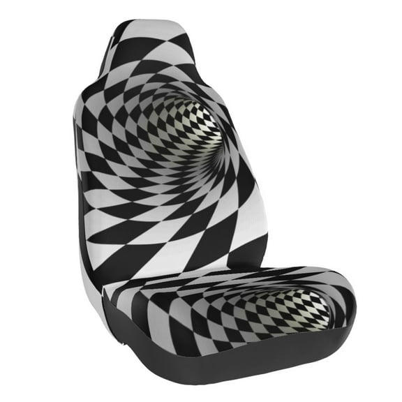 Balery 3D Vortex Illusion Pattern Car Seat Cover - Soft & Breathable Front Premium Covers with Non-Slip Protector Fits Most Automotive, Vans, SUVs, Trucks - 1 Unit