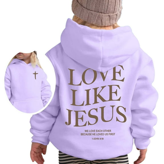 MUXiin Faith Over Fear Hoodie Little Kids Cute Trendy Casual Christian Graphic Print Sweatshirts Long Sleeve Pullover Tops with Pockets