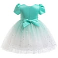 thumbnail image 2 of Aayomet Flower Girl Dresses Child Girls Short Sleeve Pageant Dress Birthday Party Kids Paillette Tulle Gown Princess,Green 9-10 Years, 2 of 5