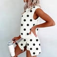 thumbnail image 3 of Morttic Women's Polka Dot 2 Piece Outfit – Sleeveless Crew Neck Tank Top & Side Slit Skort Set Summer Casual for Daily Wear White，S, 3 of 6