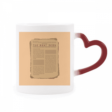 

Nostalgic Effect Newspaper Heat Sensitive Mug Red Color Changing Stoneware Cup
