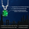 thumbnail image 2 of Gem Stone King 10K White Gold Simulated Green Pendant Necklace for Women | 0.40 Cttw | Gemstone Birthstone | Oval 6X4MM | With 18 inch Chain, 2 of 6