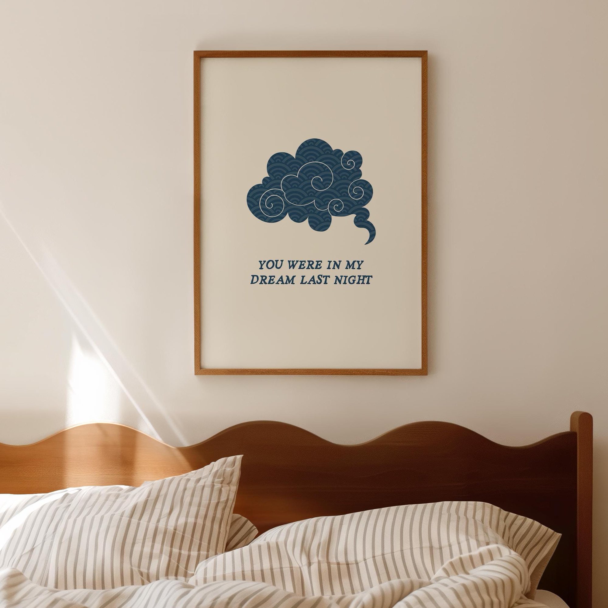 Trendy Bedroom Wall Art You Were In My Dream Print Above Bed Artwork Dream Poster Girl Apartment Decor Sleep Print , Poster Only