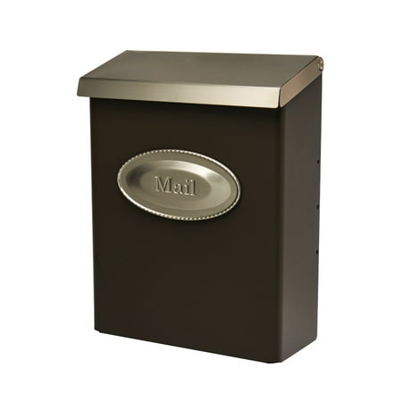 Gibraltar Mailboxes Designer Locking Galvanized Steel Bronze Wall Mount Mailbox,