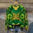 thumbnail image 7 of Craaazy Women's Comfy Clover Graphic St Patrick's Day Long Sleeve Tops, 7 of 7