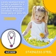 thumbnail image 3 of Guardurnaity Necklace Bracelet Cute Wearable Jewelry Set Girls Sweet Pendant Toddler Decorative Style Accessories Stretchable for Party Type2 NO2, 3 of 6
