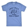 thumbnail image 1 of Mens This Calls for A Toast T Shirt Funny Breakfast Toaster Joke Tee for Guys (Light Heather Blue - TOAST) - L, 1 of 4