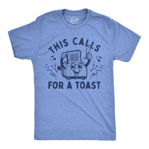 Mens This Calls for A Toast T Shirt Funny Breakfast Toaster Joke Tee for Guys Graphic Tees