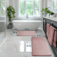 thumbnail image 2 of ComfiTime 2 Piece Bathroom Rugs Set – Thick Memory Foam, Non-Slip Bath Mat, Soft Plush Velvet Top, Ultra Absorbent, Small, Large & Long Rugs for Bathroom Floor, Mauve, 20*32 & 22*42, 2 of 12