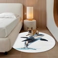 thumbnail image 2 of Cute Whale Round Area&nbsp;Rug 5ft Watercolor Killer Whale Non-Slip&nbsp;Washable Circle Rugs Soft Felt Indoor Floor Mat for Bedroom Kitchen Living Room Bathroom, 2 of 9