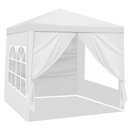OverPatio Portable and Waterproof Canopy Commercial Tent White Outdoor Party Canopies with Four Sides, 6.5 x 6.5