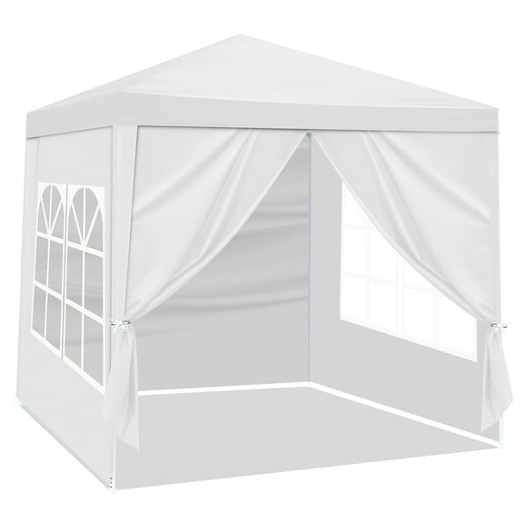 OverPatio Portable and Waterproof Canopy Commercial Tent White Outdoor Party Canopies with Four Sides, 6.5 x 6.5