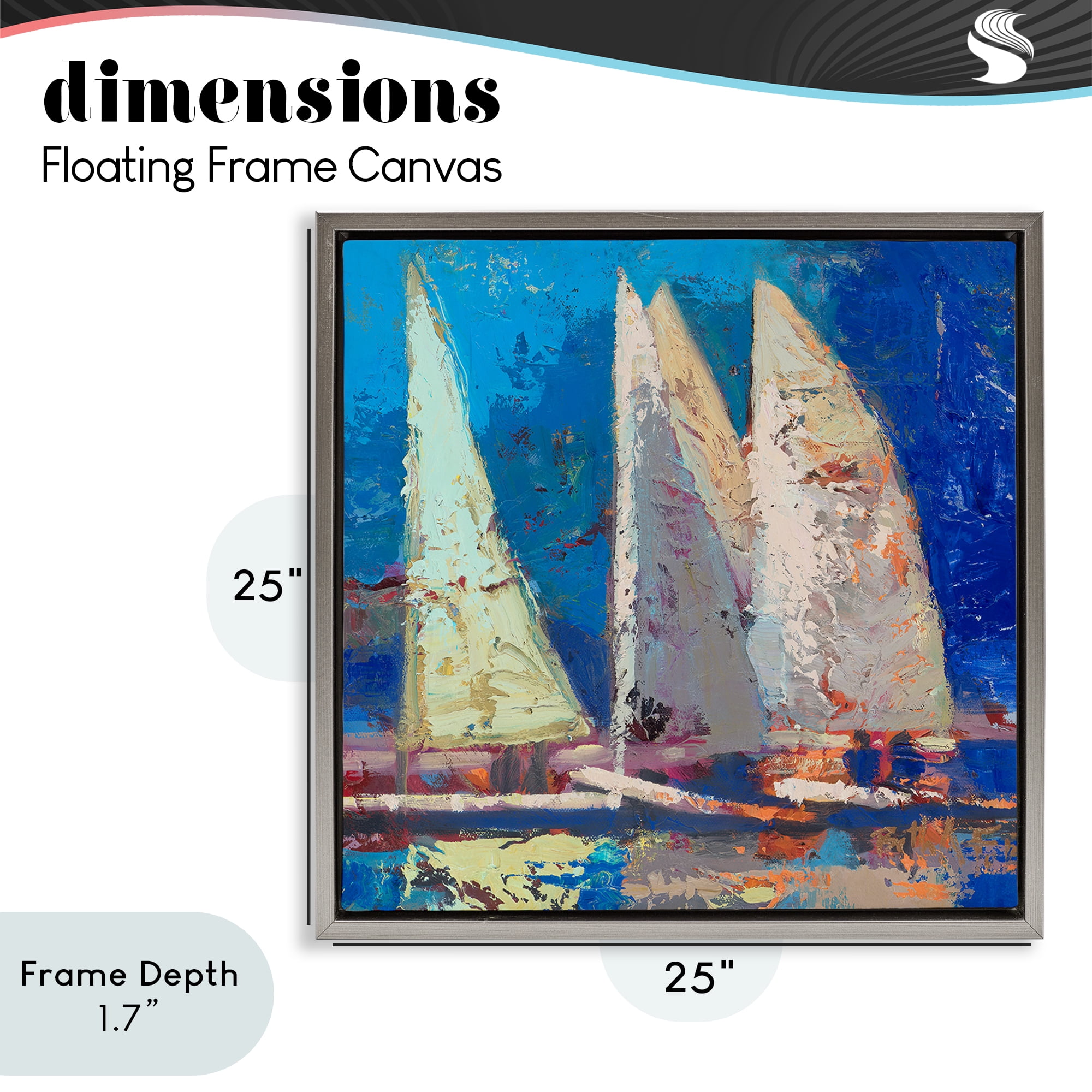 Stupell Industries A Strong Wind Sailboats Gray Framed Floater Canvas Wall Art, design by Beth A. Forst