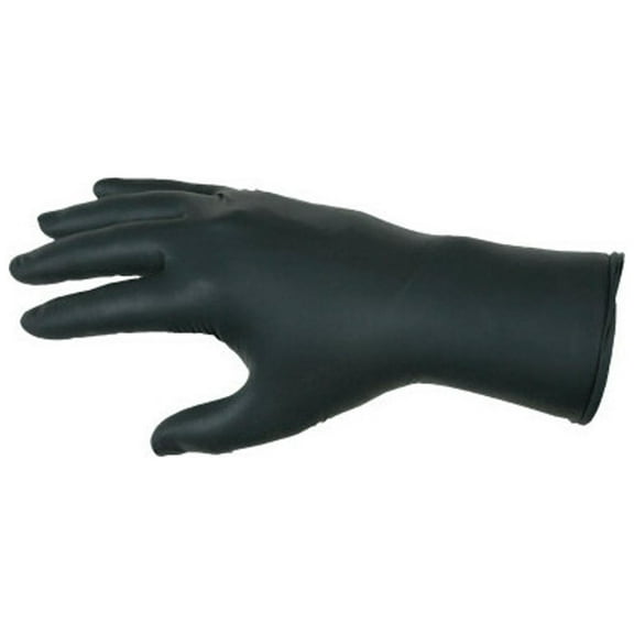 Nitrile Disposable Gloves, NitriShield Stealth Xtra™, Rolled Cuff, Unlined, X-Large, Black, 6 mil Thick