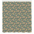 thumbnail image 3 of Flower Shower Curtain, Primitive Grid-like Stylized Petals Leaves and Stems Pattern as Funky Sixties Style, Fabric Bathroom Set with Hooks, 69W X 84L Inches Extra Long, Multicolor, by Ambesonne, 3 of 3