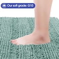 thumbnail image 3 of HAKUNA Striped Eggshell Blue Bathroom Rug Set 3 Pieces Ultra Soft, Non Slip Chenille Toilet Mat, Absorbent Plush Shaggy Bath Mats for Bathroom, Bedroom, Kitchen, 3 of 6