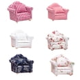 thumbnail image 5 of Dollhouse Couch with Pillow 1 12 Scale Miniature Sofa Arm Chair Living Room Furniture Wooden Fabric Frame Single Reading Chair Artificial House Room Scene Decoration Pink, 5 of 7