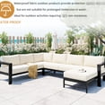 thumbnail image 7 of 6 U-shaped Outdoor In White - Aluminum Frame And Cozy Cushions For Enjoyment, Easy Assembly Seating 6 With Soft Backrests, Great Spaces, Required, 7 of 7
