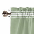thumbnail image 5 of Bedroom Curtains 63 Inches length, Sage Green Window Treatment Curtain Drapes, Farmhouse Sage Green White Striped Rod Pocket Curtain Panels for Living Room Kitchen, 42"x63", 2 Panels, 5 of 7