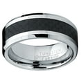 thumbnail image 3 of 8MM Men's Tungsten Carbide Ring Wedding Band W/ Carbon Fiber Inaly size 6.5, 3 of 5
