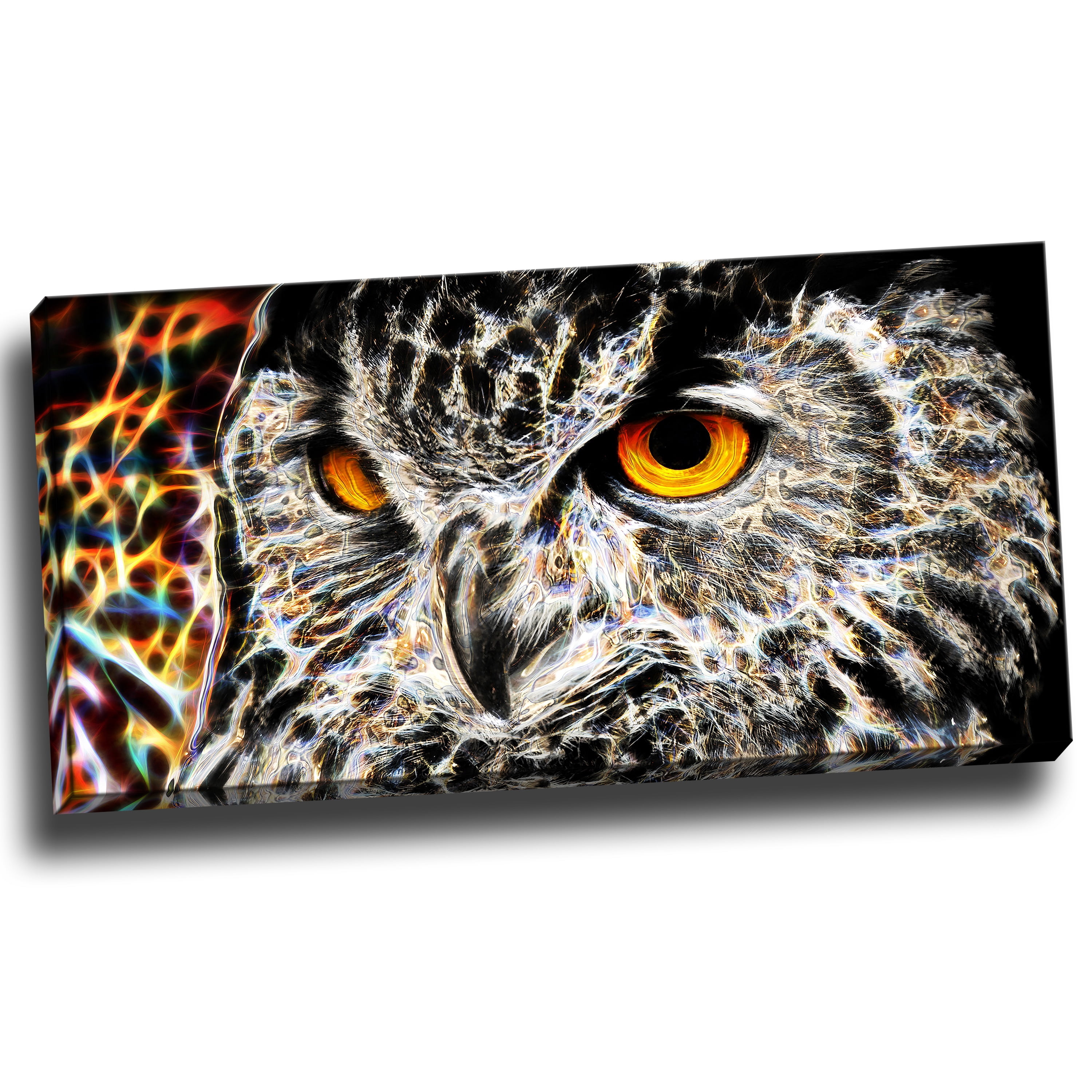DESIGN ART A Real Hoot Owl Animal Canvas Art (Multiple Sizes) 60 in. wide x 32 in. high - 5 Panels Diamond Shape
