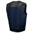 thumbnail image 5 of Milwaukee Leather MDM3004 Men's Brute Dual Closure Blue Denim and Black Leather Club Style Vest XXXXX-Large, 5 of 8