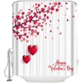 thumbnail image 2 of Shower Curtain Happy Valentine''s Day Pink Love Heart Tree Polyester Fabric Shower Curtain with Hooks,Waterpoof Shower Curtains for Bathroom Showers and Bathtubs 72x72in, 2 of 3