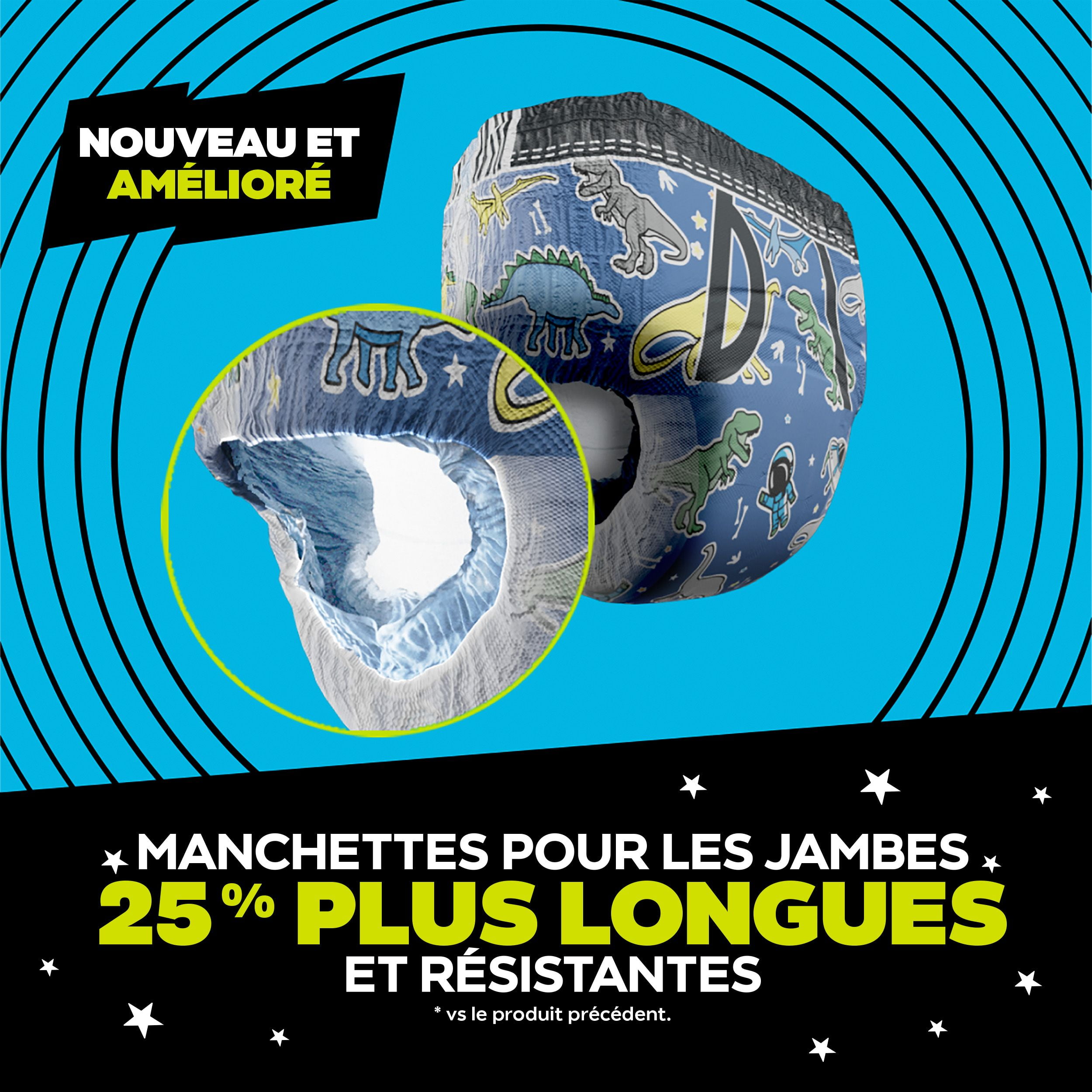 Ninjamas Boys Bedwetting Nighttime Underwear, Size L (64-95+ lbs), 34 Count