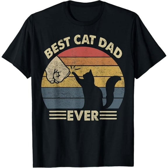 Cat-Shirt Men Best Cat Dad Ever Funny Dad T-Shirt Tee
