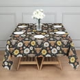 thumbnail image 3 of Black Highland Cow Flower Pattern Square Tablecloth,Waterproof Square Table Cover,Wipeable Spillproof Washable Table Cover for Home Kitchen Party Decor 42"X42"(107x107cm), 3 of 6