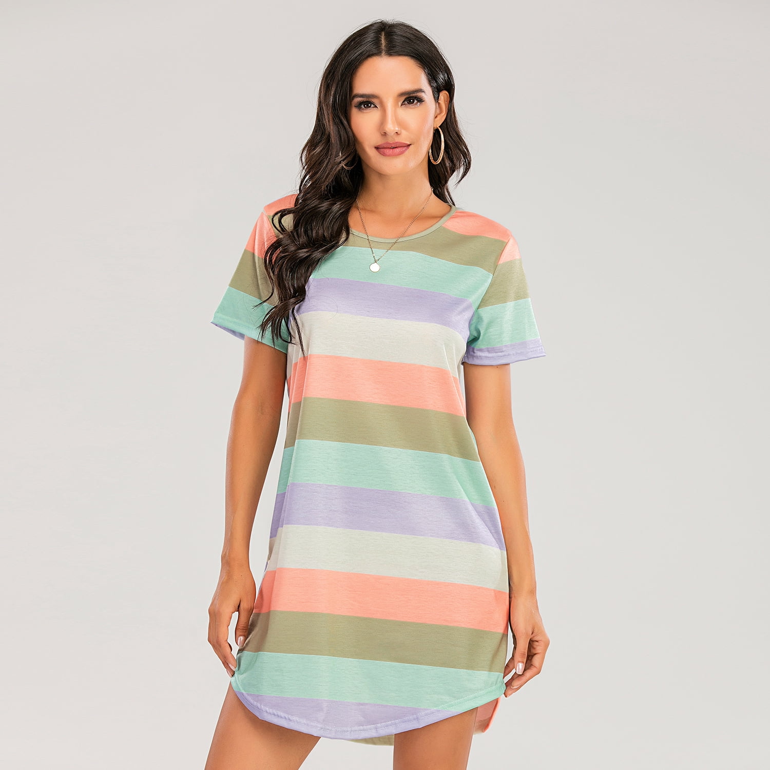 rainbow t shirt dress plus size