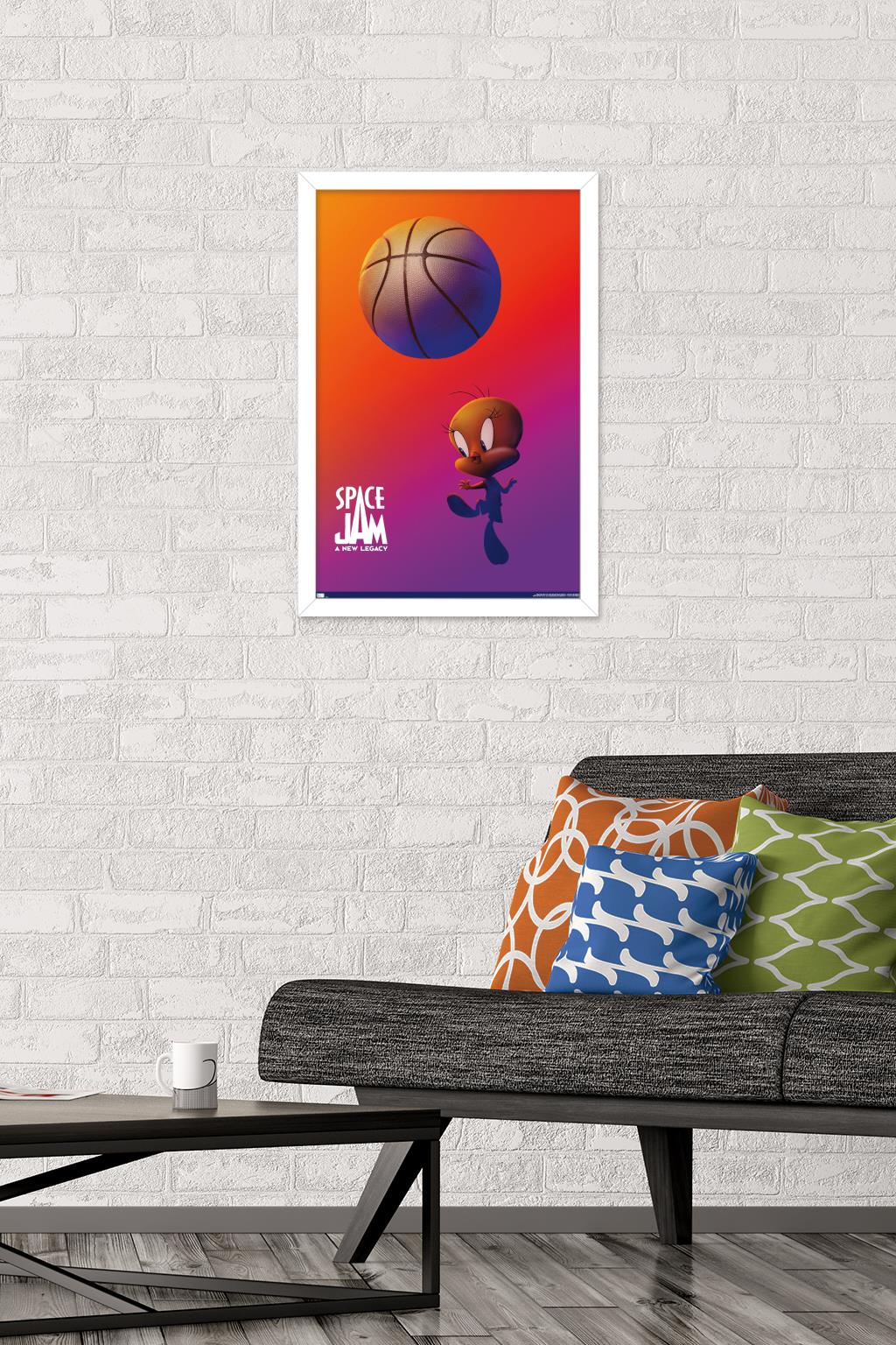 Space Jam: A New Legacy - Tweety One Sheet Wall Poster, 14.725" x 22.375", Framed