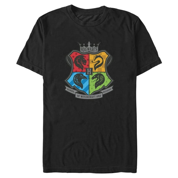 Mens Harry Potter Hogwarts Primary Colors Emblem T Shirt