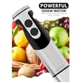 thumbnail image 3 of MegaWise Stainless Steel Titanium Reinforced 3-in-1 Immersion Hand Blender, Powerful with 80% Sharper Blades, 12-Speed Corded Blender, Including Whisk and Milk Frother (3-in 1 Black), 3 of 5
