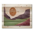 thumbnail image 3 of Designart 'Abstract Landscapes With Mountain River and Moon' Modern Print on Natural Pine Wood, 3 of 5
