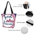 thumbnail image 4 of Kll Tote Bag For Women God Bless America Patriotic Star Print Shopping Grocery Reusable Bags For Office School Shopping Travel, 4 of 7