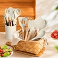 thumbnail image 7 of GPED 29 Pcs Silicone Kitchen Utensil Set, Cooking Utensils Set with Wooden Handle, Food Grade Silicone Spatula Set, BPA-Free, 446°F Heat Resistant Kitchen Gadgets Tools Set, White, 7 of 7