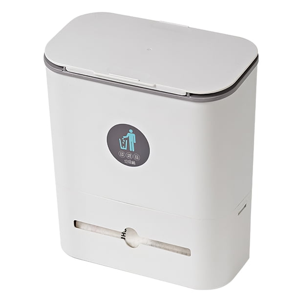 Cubo De Basura Pp Cubo De Basura De Montaje En Pared Contenedor De Basura De Gran Capacidad Barril Espacio Cubo De Basura Blanco Gris Con Tapa Para Dormitorio Cocina Baño Speravity HA014954-00