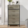 thumbnail image 4 of Slevoo 6 Drawer Dresser for Bedroom, Steeal Wood Frame, 42.1''H Grey, 4 of 9